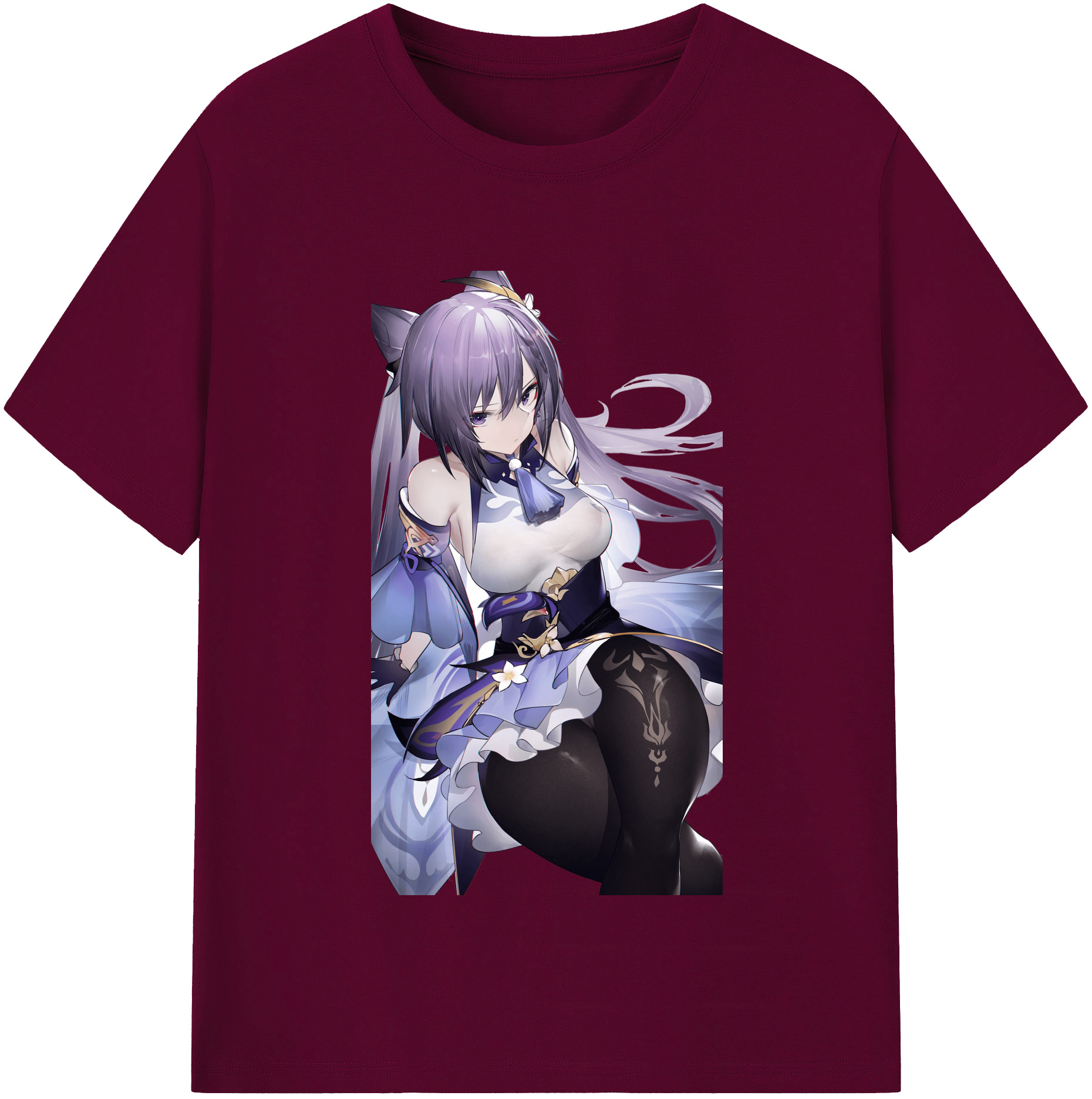 げんし神 刻晴 こくせい genshin Kokusei レディースカジュアルプリントTシャツ（綿100％）